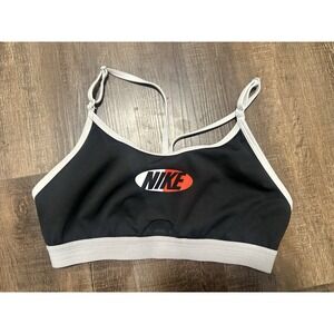 Nike Black And White Sports Bra Medium